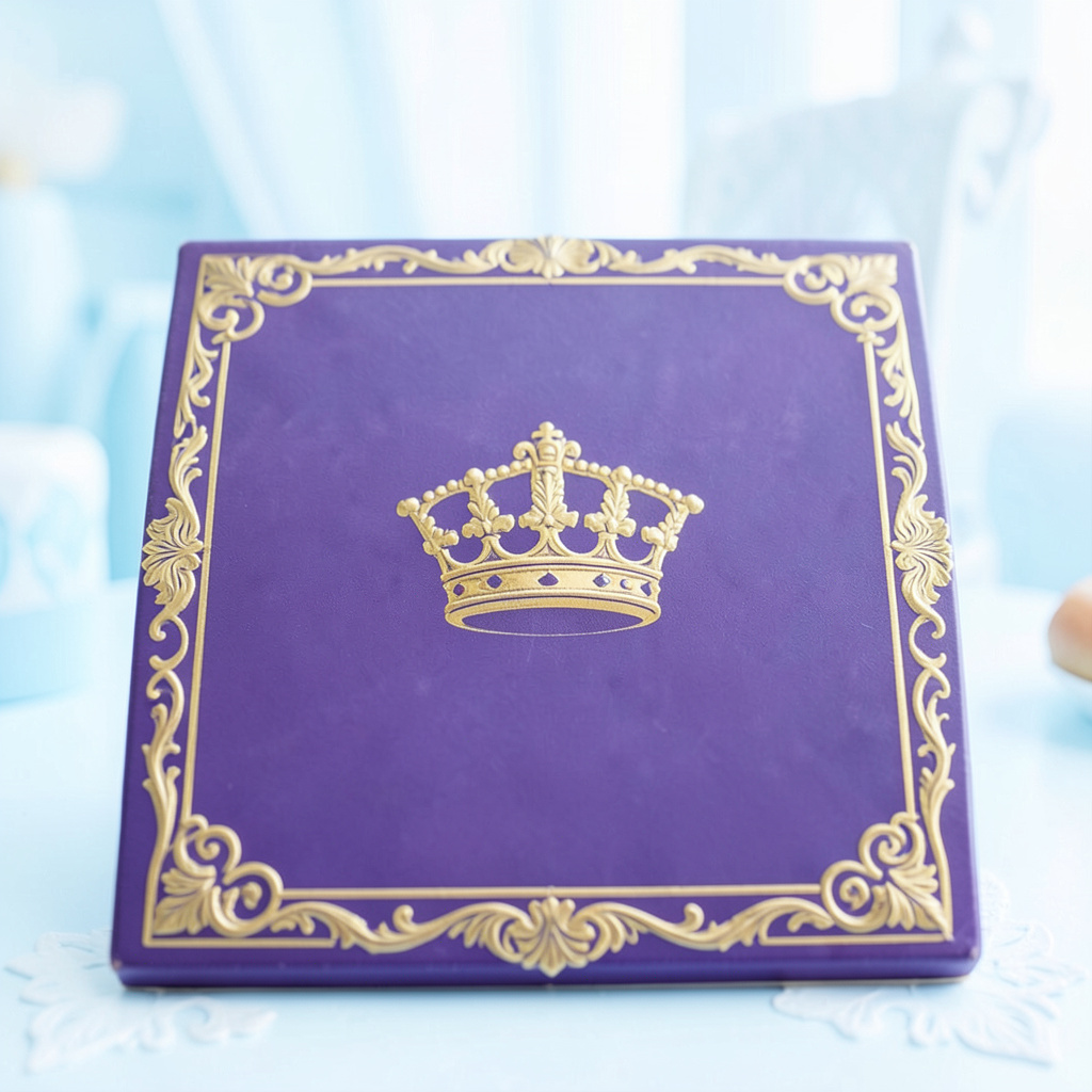 Rich purple tile with golden crown icon and royal decorative borders, regal casino atmosphere.